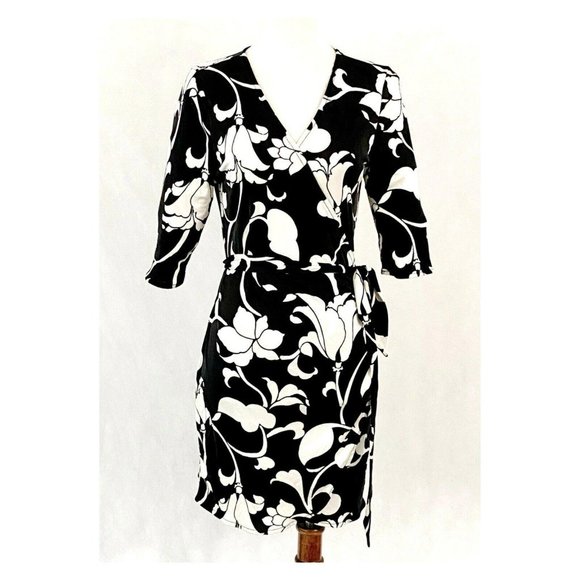 White House Black Market Silk Wrap Mini Dress - Picture 2 of 8